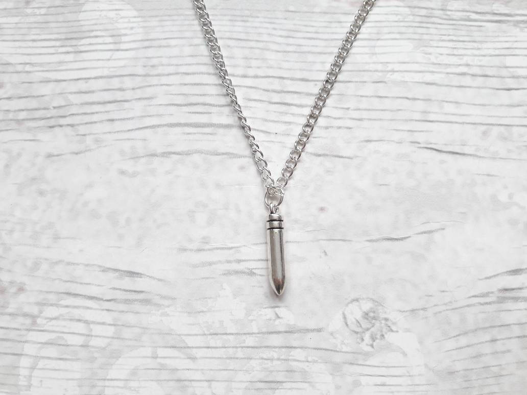 Bullet necklace, partners in crime jewelry, bullet jewellery, best friend gift, bbf necklace, gifts for friend weapon jewelry, gun necklace