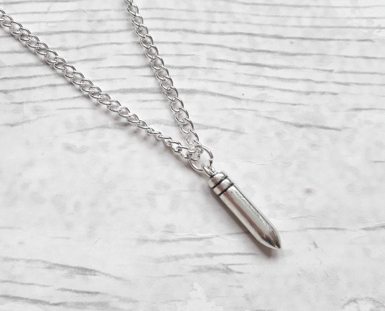 Bullet necklace, partners in crime jewelry, bullet jewellery, best friend gift, bbf necklace, gifts for friend weapon jewelry, gun necklace