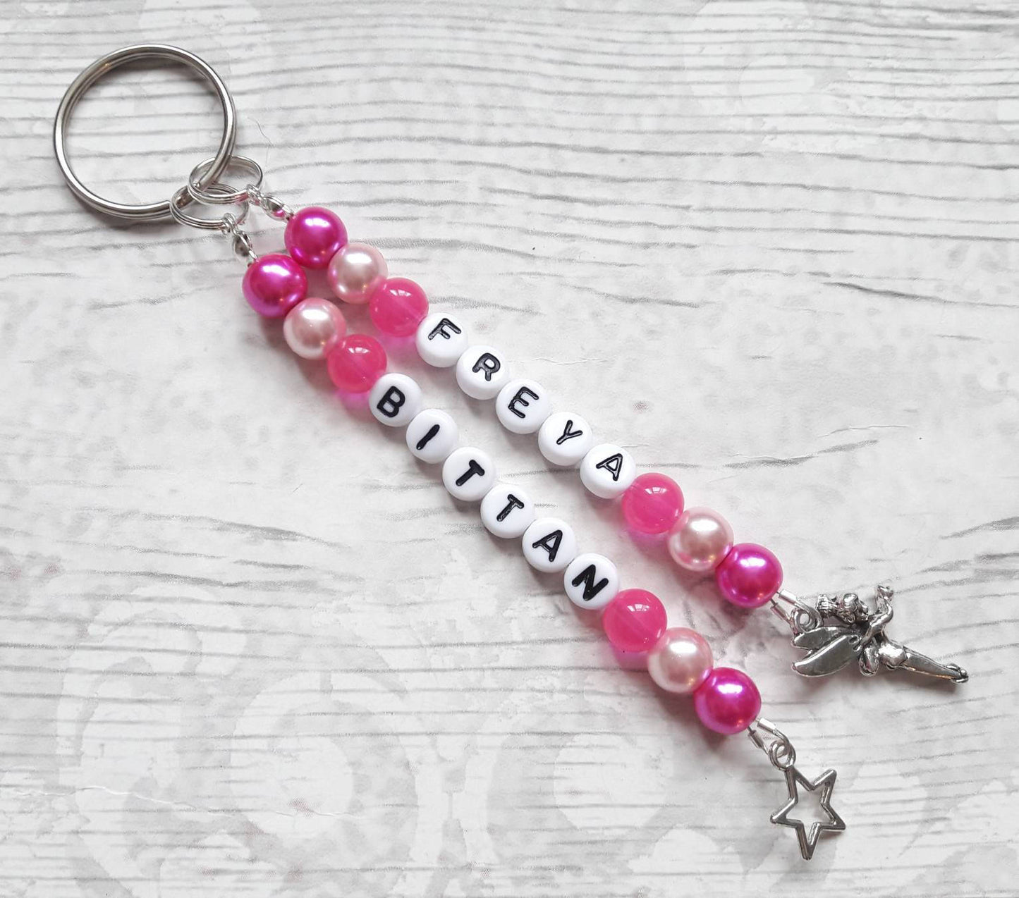 personalised name keyring, personalised bag charm,back to school zip tag, book bag charm, coat zip pull, bag tag
