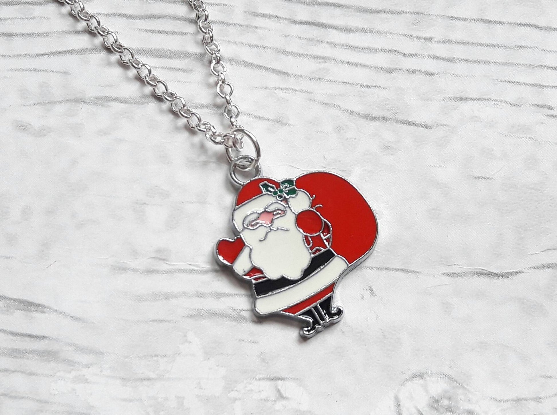 Santa Claus necklace, father Christmas jewellery, Xmas jewelry, I believe in Santa necklace, stocking filler, festive gifts for kids