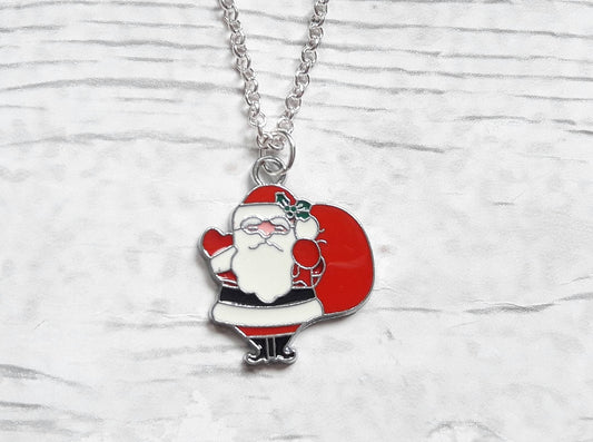 Santa Claus necklace, father Christmas jewellery, Xmas jewelry, I believe in Santa necklace, stocking filler, festive gifts for kids