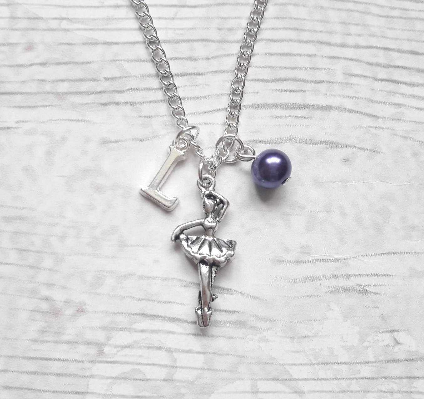 ballerina necklace, ballet dancer jewelry, dance necklace, personalised necklace, dance recital jewellery, gifts for girls, dancing present