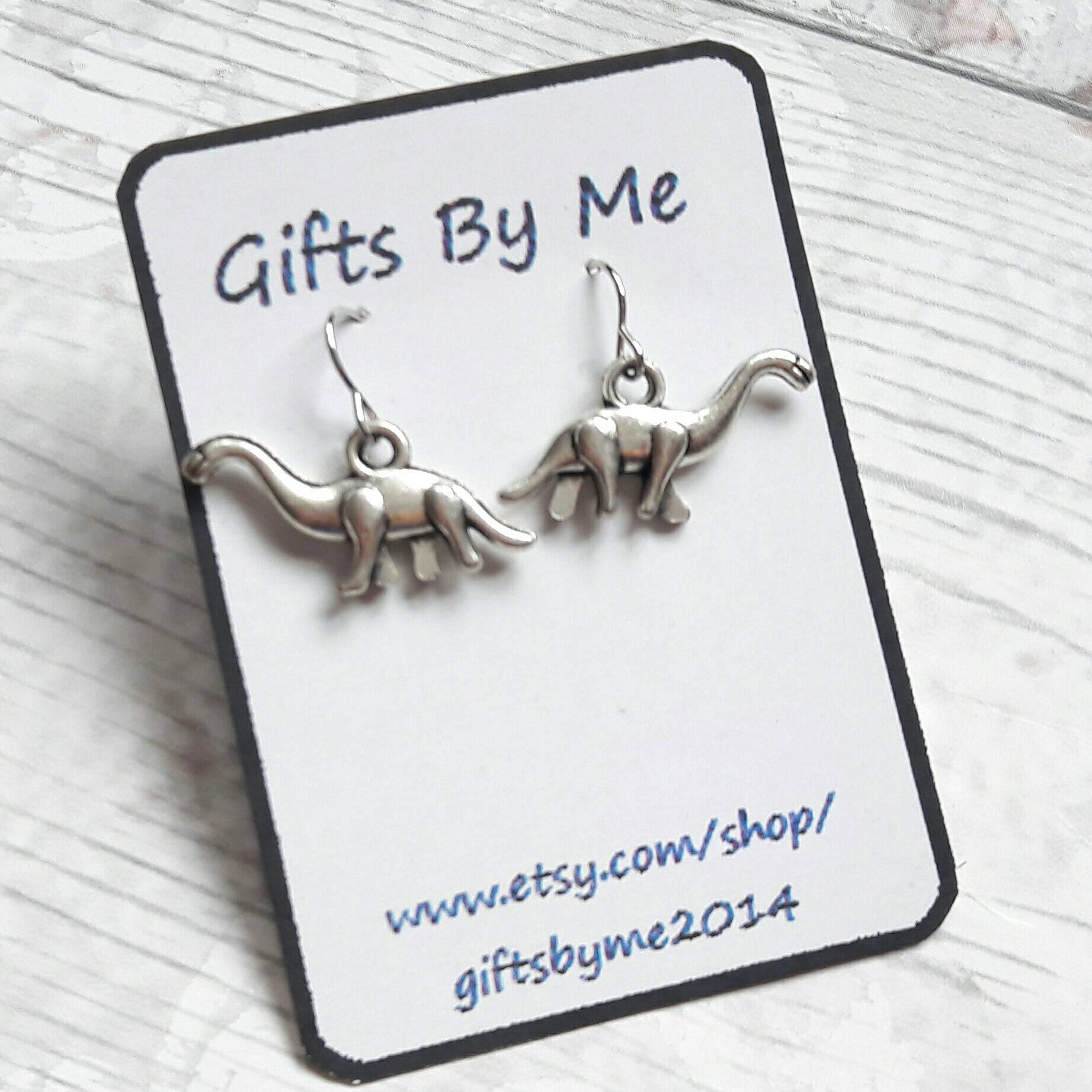 brachiosarous earrings, dinosaur earrings, reptile charm, animal jewellery, dino jewelry, retro handmade earrings, gifts for her