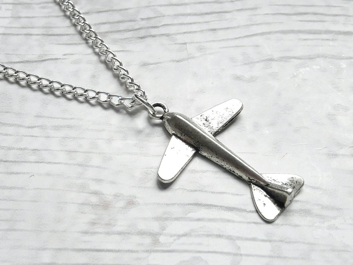 Plane necklace, airplane jewellery, personalised initial necklace, flight attendant present, wanderlust travel gift, aviation jewellery