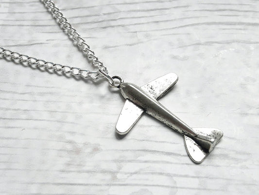 Plane necklace, airplane jewellery, personalised initial necklace, flight attendant present, wanderlust travel gift, aviation jewellery