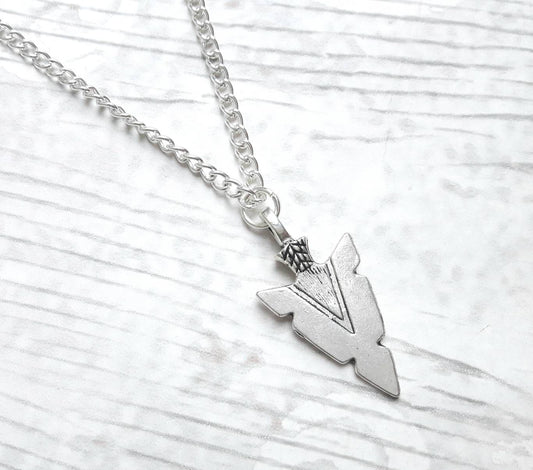 arrowhead necklace, arrow jewelry, medival jewellery, weapon necklace, Viking pendant, bow and arrow present, gifts for her, stocking filler