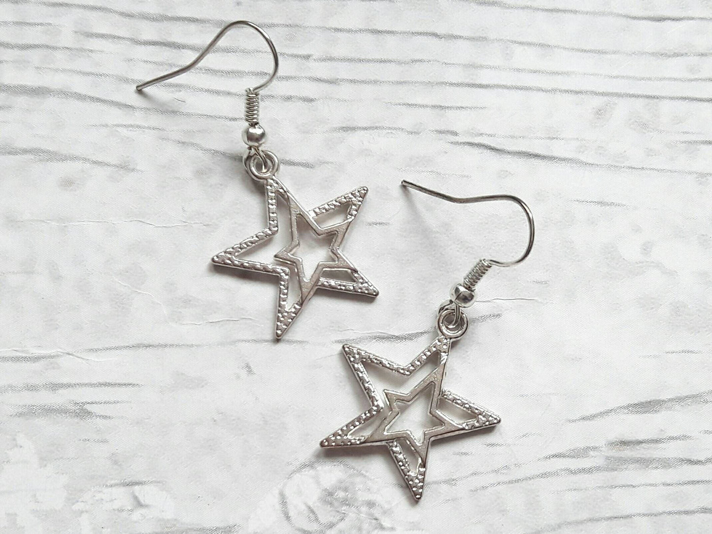 Star earrings, space charm earrings, galaxy star jewellery, summer jewelry, gifts for her, birthday present, mothers day gift