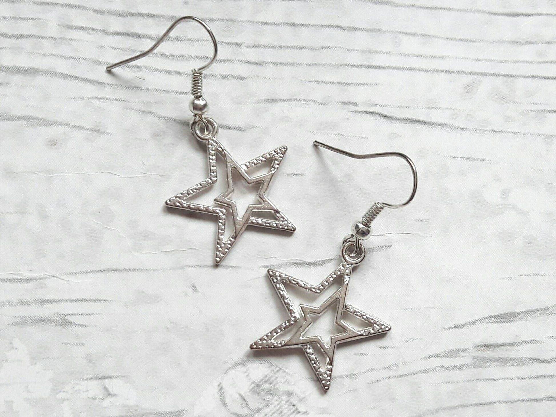 Star earrings, space charm earrings, galaxy star jewellery, summer jewelry, gifts for her, birthday present, mothers day gift