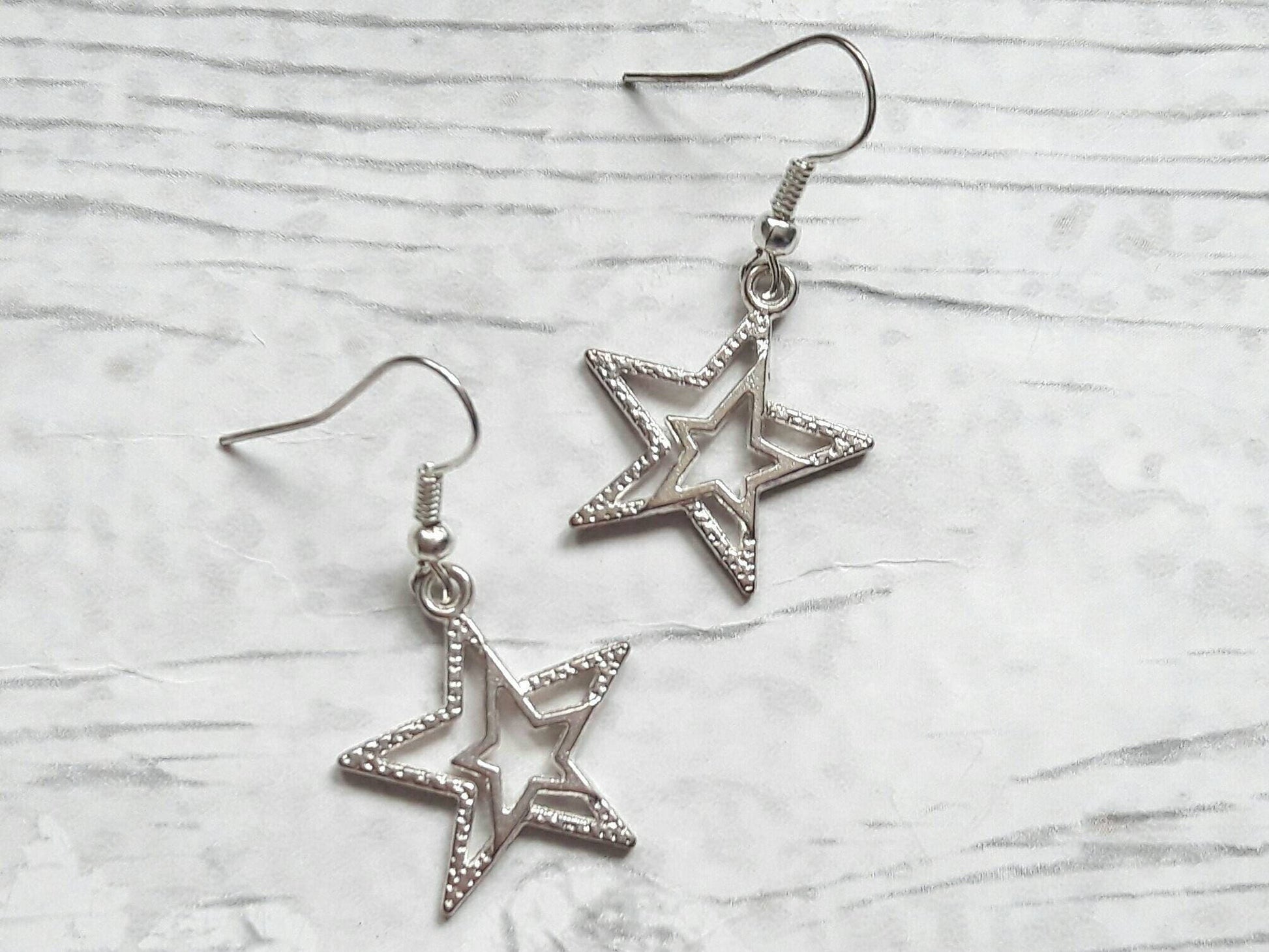 Star earrings, space charm earrings, galaxy star jewellery, summer jewelry, gifts for her, birthday present, mothers day gift