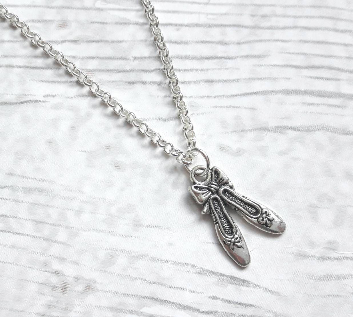 Ballet shoe necklace, ballerina jewellery, ballet slipper necklace, dance jewelry, personalised present, gifts for girls, stocking filler