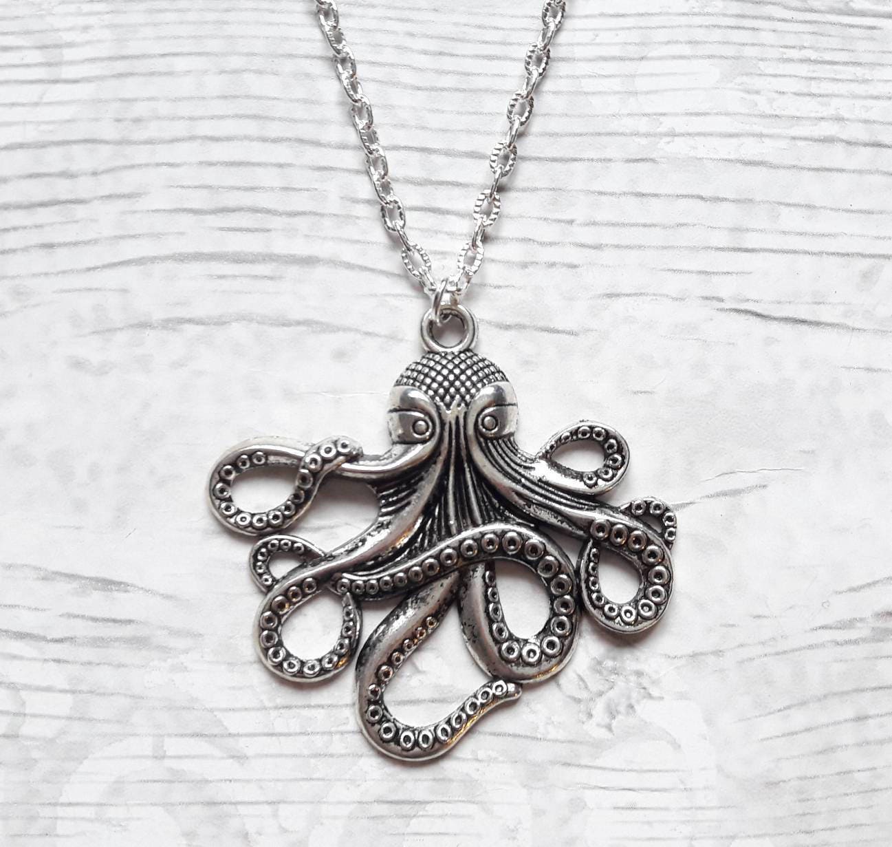 octopus necklace, nautical jewellery, sea creature pendant, steampunk jewelry, octopus jewelry, gifts for her, sea animal gift