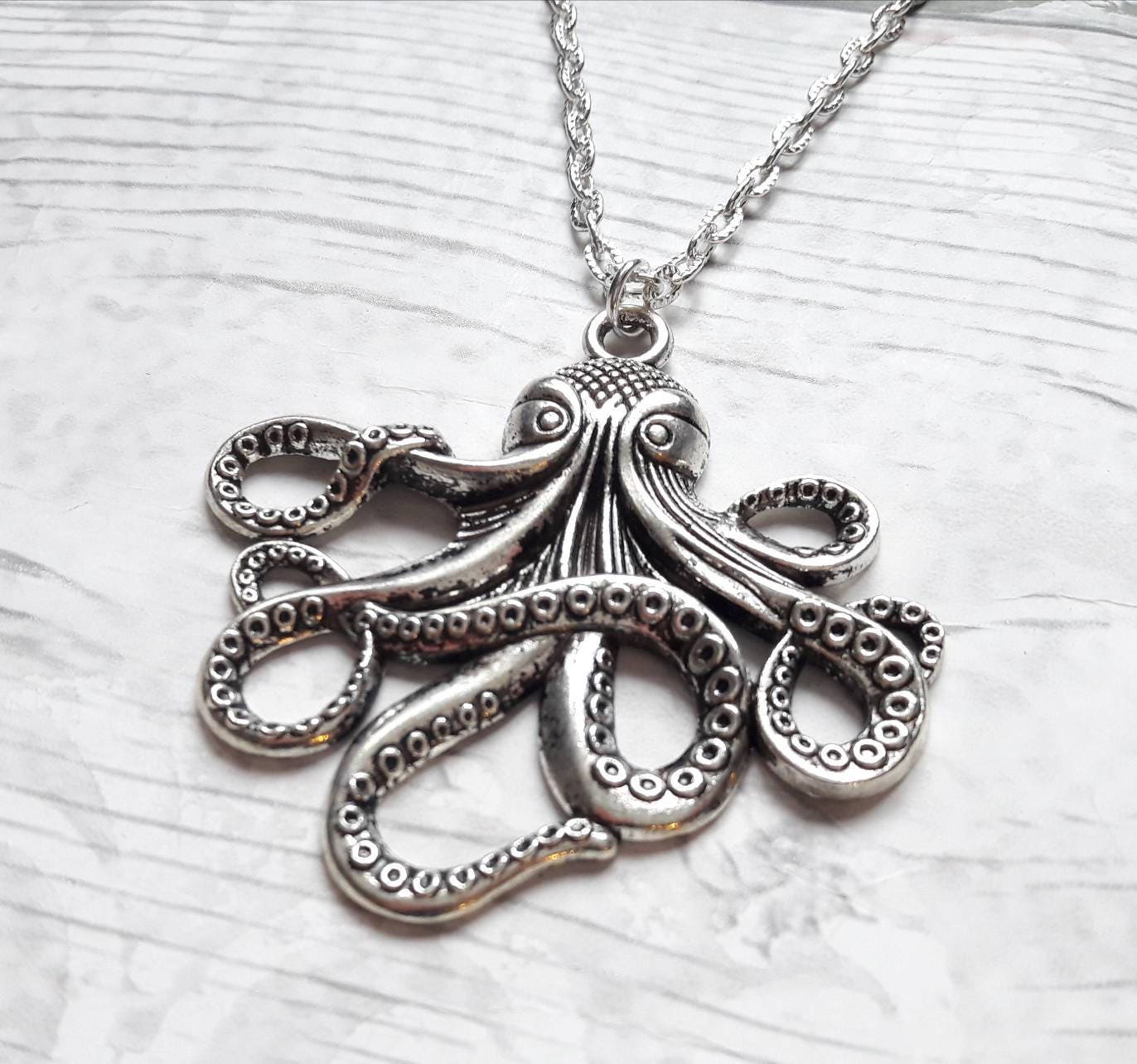 octopus necklace, nautical jewellery, sea creature pendant, steampunk jewelry, octopus jewelry, gifts for her, sea animal gift