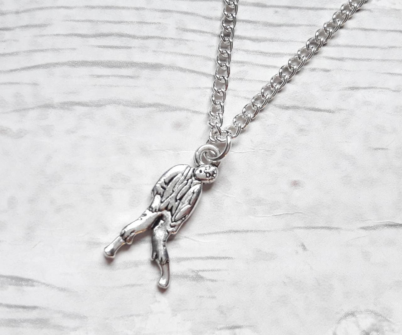 Zombie necklace, zombie apocalypse jewelry, halloween jewellery, walking dead gift, gothic initial necklace