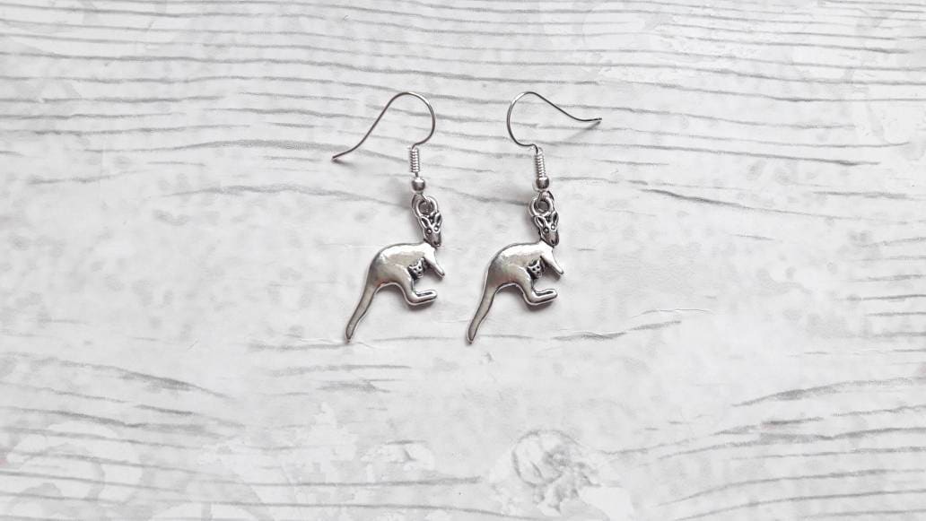 Kangaroo earrings, Australian jewellery, animal jewelry, summer accessory, gifts for her, christmas stocking filler, australia present