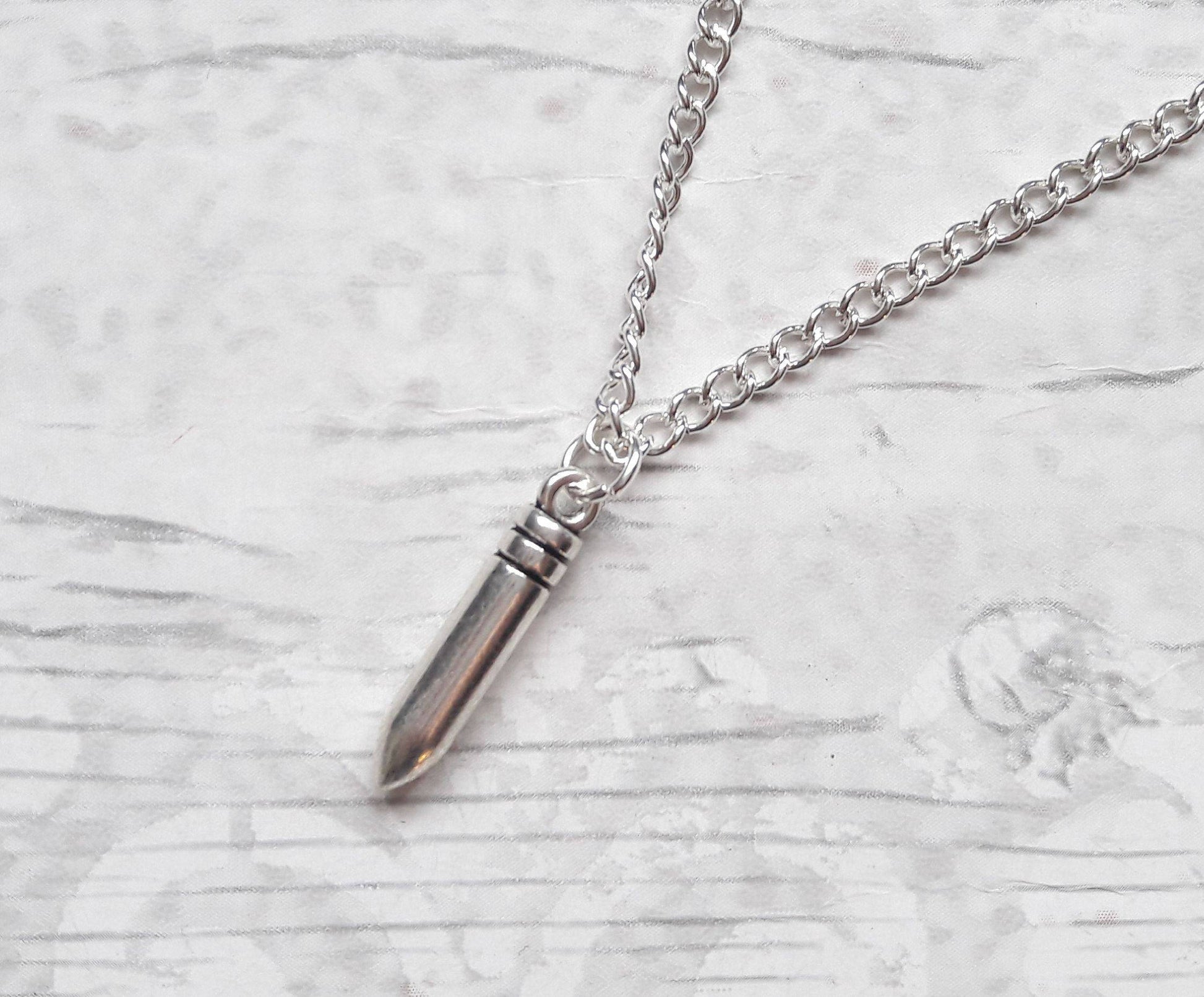 Bullet necklace, partners in crime jewelry, bullet jewellery, best friend gift, bbf necklace, gifts for friend weapon jewelry, gun necklace