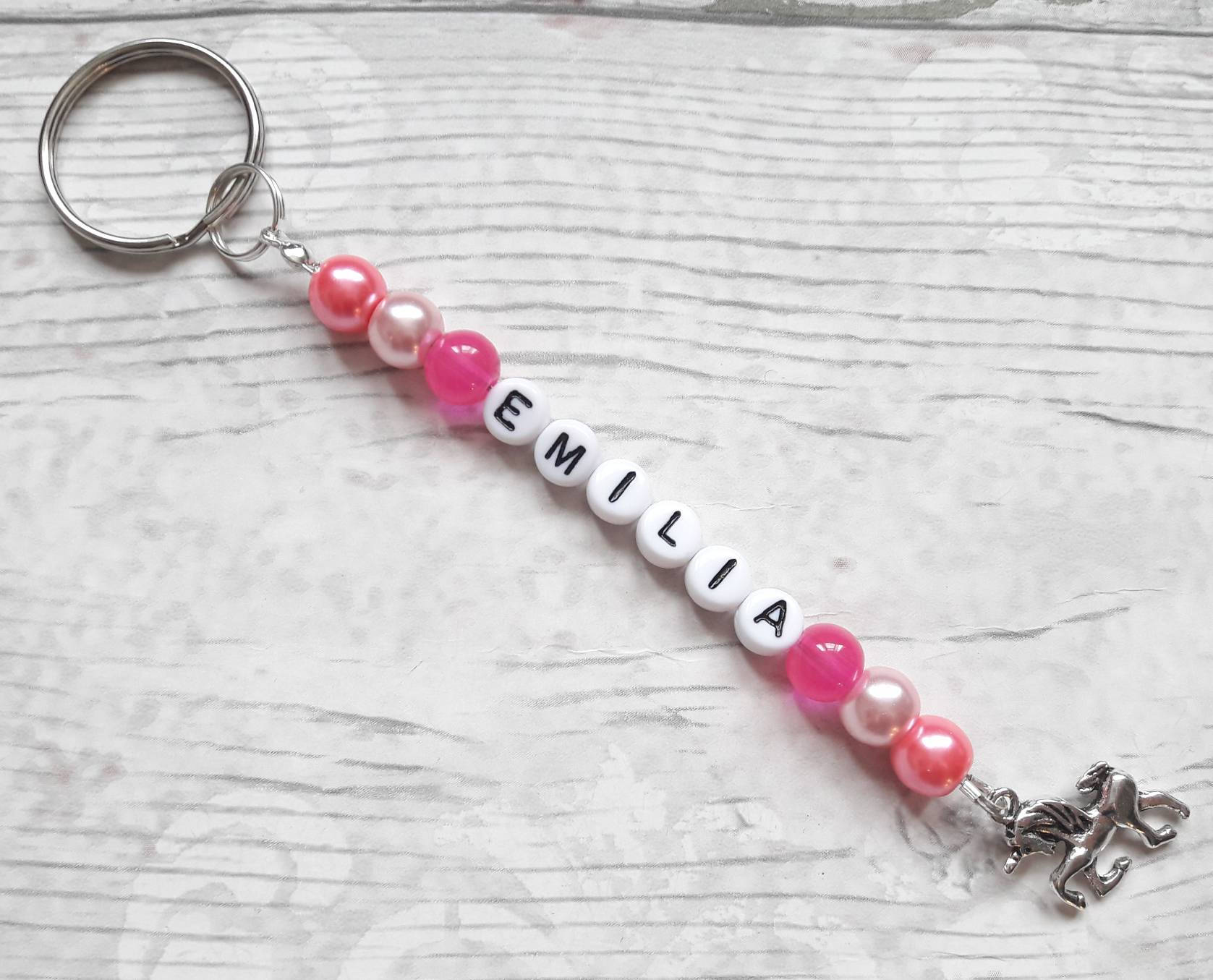 personalised name keyring, personalised bag charm,back to school zip tag, book bag charm, coat zip pull, bag tag