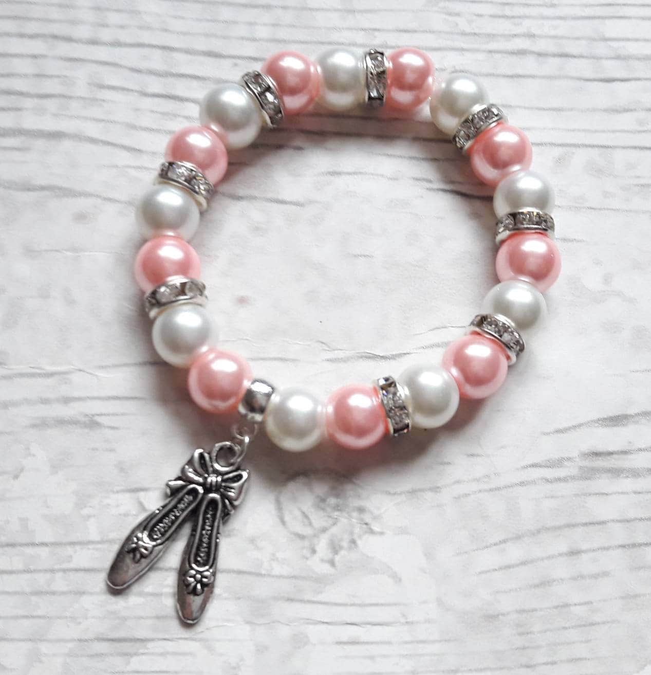 Ballet shoe bracelet, ballerina jewellery, dance jewelry, ballet present, friendship bracelet