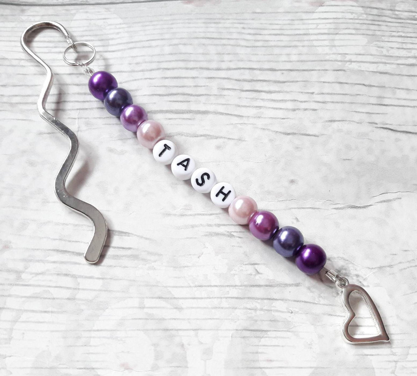 personalised name bookmark, custom bookmark, named page marker, teacher thankyou gift, end of term present, reader gift, beaded bookmark