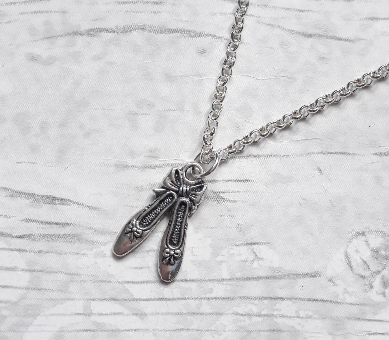 Ballet shoe necklace, ballerina jewellery, ballet slipper necklace, dance jewelry, personalised present, gifts for girls, stocking filler