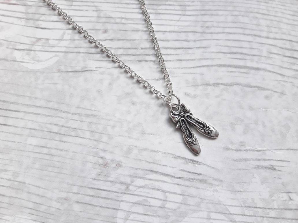 Ballet shoe necklace, ballerina jewellery, ballet slipper necklace, dance jewelry, personalised present, gifts for girls, stocking filler