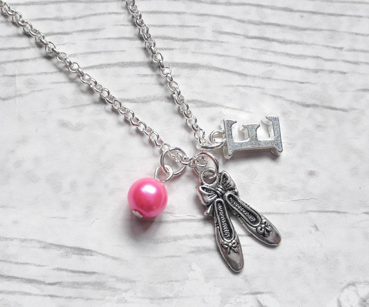 Ballet shoe necklace, ballerina jewellery, ballet slipper necklace, dance jewelry, personalised present, gifts for girls, stocking filler