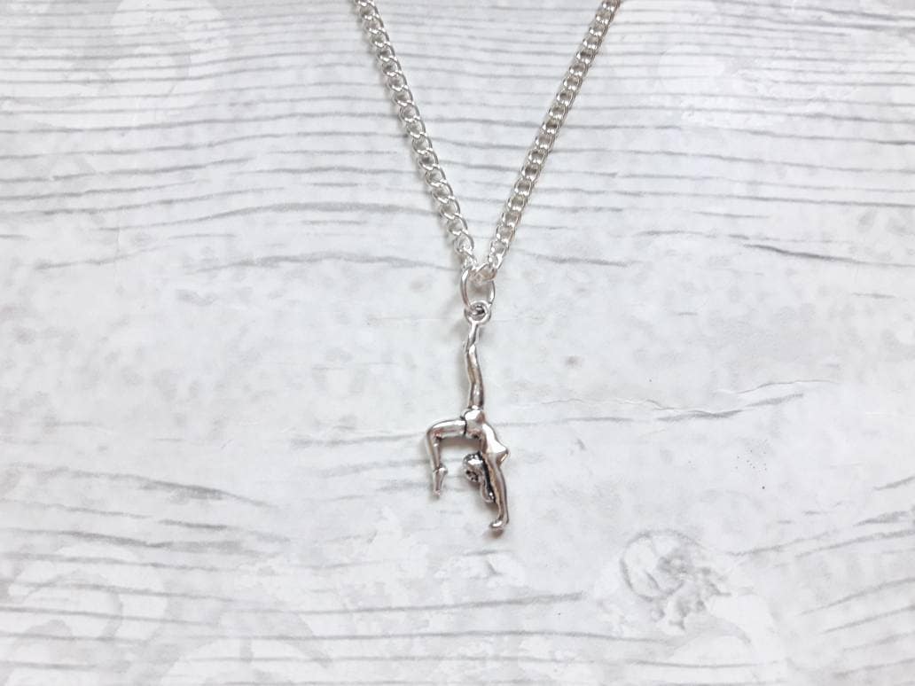 Gymnastic necklace, gymnast jewellery, sports team jewelry, gifts for girls, children's present, gymnast pendant, graduation gift