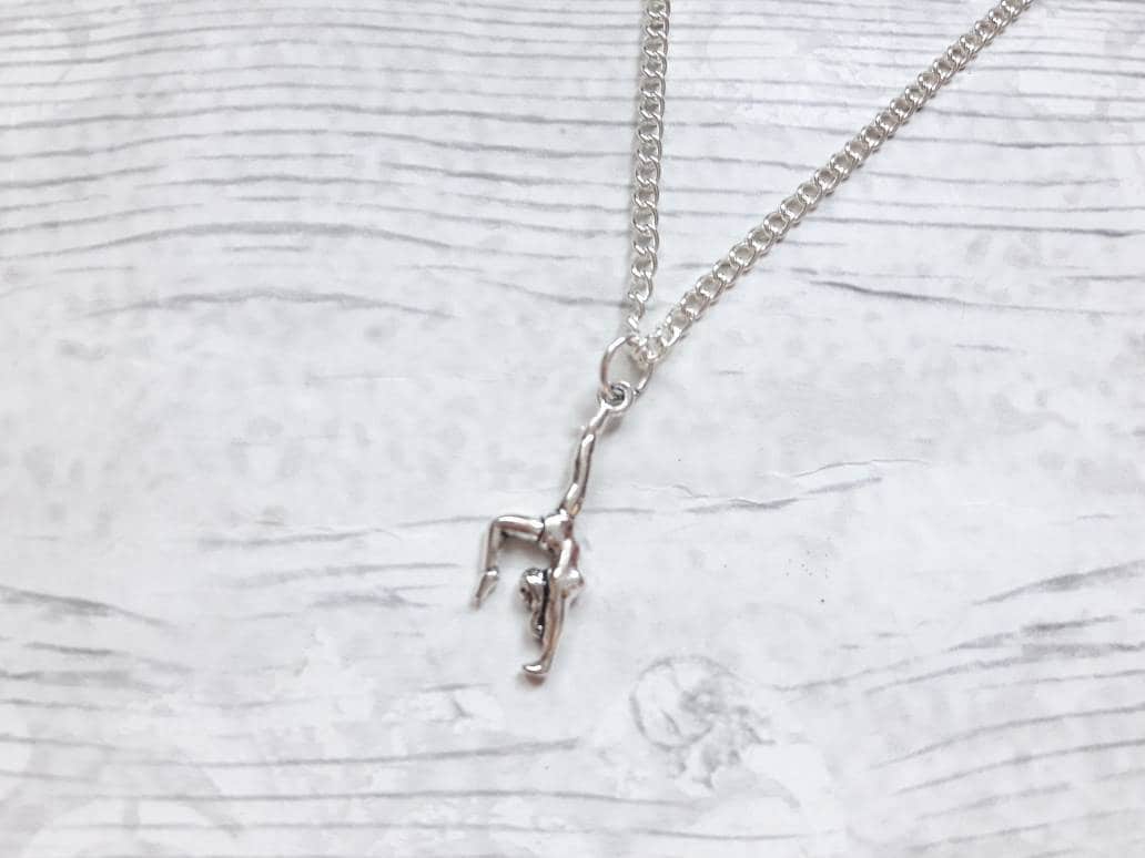 Gymnastic necklace, gymnast jewellery, sports team jewelry, gifts for girls, children's present, gymnast pendant, graduation gift