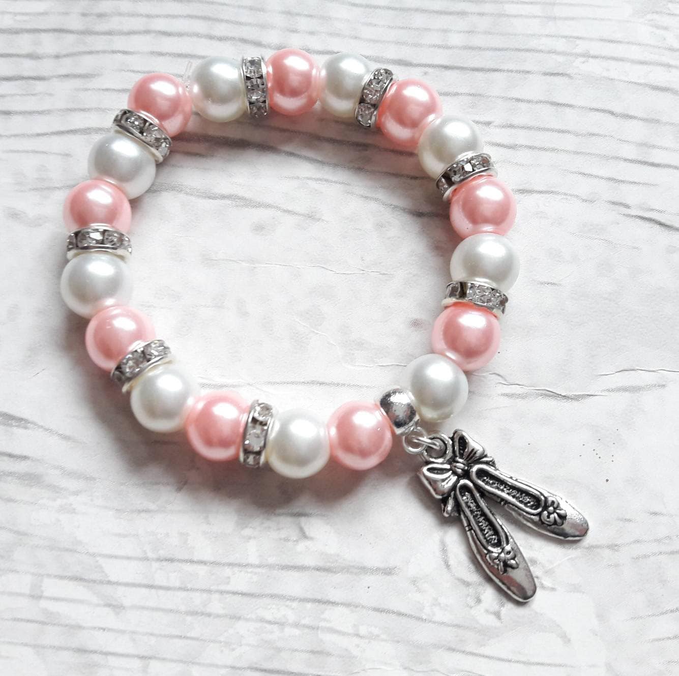 Ballet shoe bracelet, ballerina jewellery, dance jewelry, ballet present, friendship bracelet