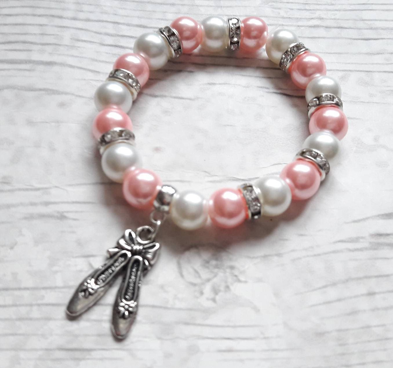 Ballet shoe bracelet, ballerina jewellery, dance jewelry, ballet present, friendship bracelet