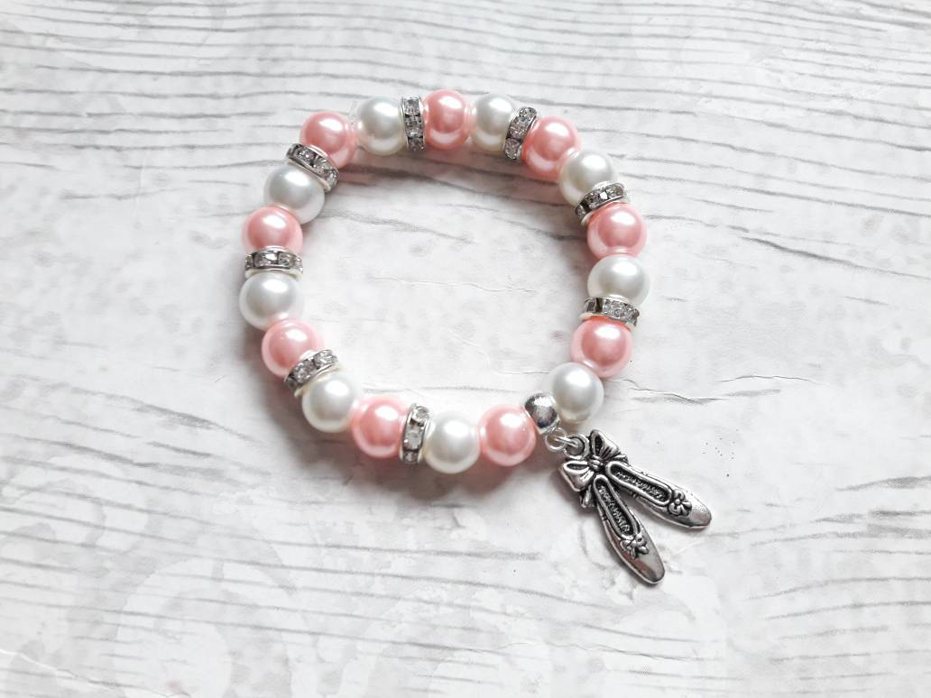 Ballet shoe bracelet, ballerina jewellery, dance jewelry, ballet present, friendship bracelet