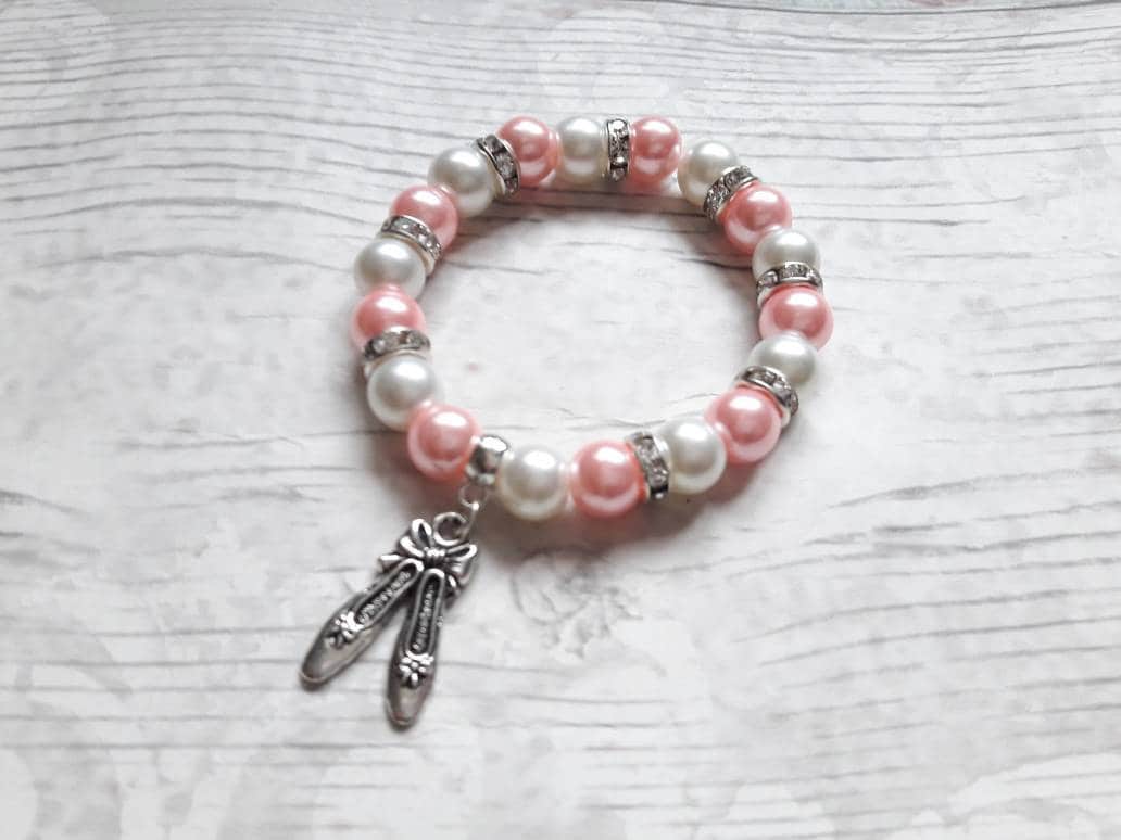 Ballet shoe bracelet, ballerina jewellery, dance jewelry, ballet present, friendship bracelet
