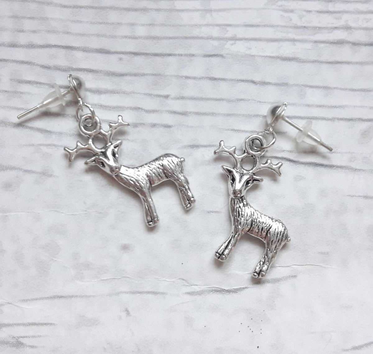 Reindeer earrings, deer jewelry, Christmas jewellery, rudolph earrings, stag pendant, animal earrings, secret santa gift, festive jewellry