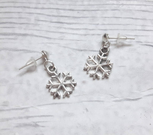 Snowflake earrings, ice earrings, snow earrings, christmas jewellery, xmas jewelry, stocking filler, secret santa gift, winter accessory