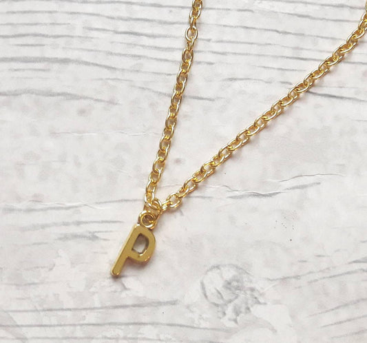Initial necklace, personalised jewellery, gold plated letter jewelry, custom bridesmaid gift, monogram necklace