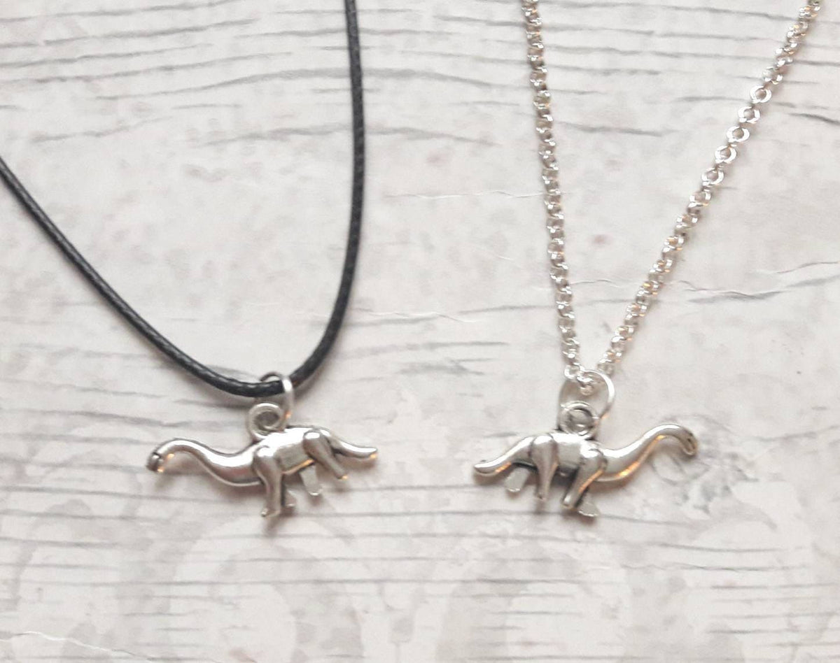 Dinosaur necklace, brachiosaurus jewelry, dino jewellery, jurassic necklace, t-rex pendant, long neck dino gift, personalised gift for kids