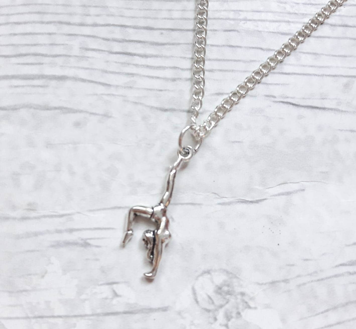 Gymnastic necklace, gymnast jewellery, sports team jewelry, gifts for girls, children's present, gymnast pendant, graduation gift