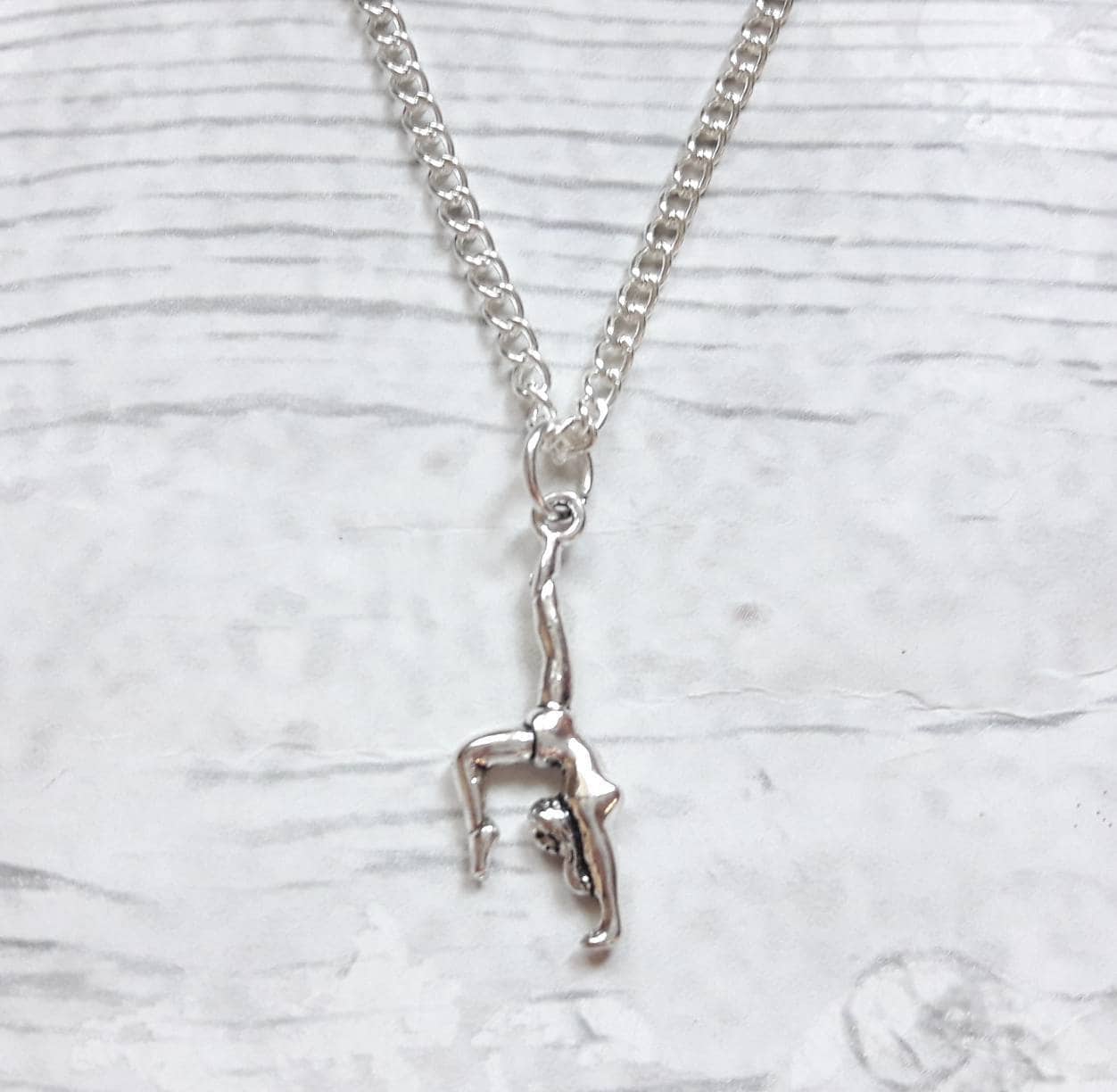 Gymnastic necklace, gymnast jewellery, sports team jewelry, gifts for girls, children's present, gymnast pendant, graduation gift