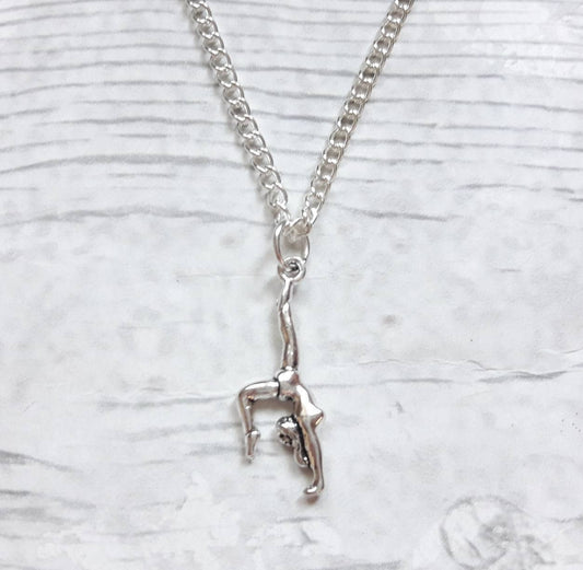 Gymnastic necklace, gymnast jewellery, sports team jewelry, gifts for girls, children's present, gymnast pendant, graduation gift