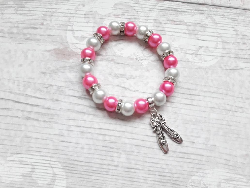 Ballet shoe bracelet, ballerina jewellery, dance jewelry, ballet present, friendship bracelet