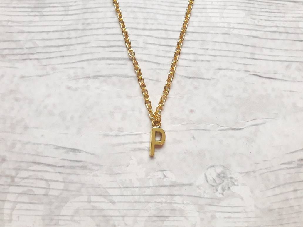 Initial necklace, personalised jewellery, gold plated letter jewelry, custom bridesmaid gift, monogram necklace