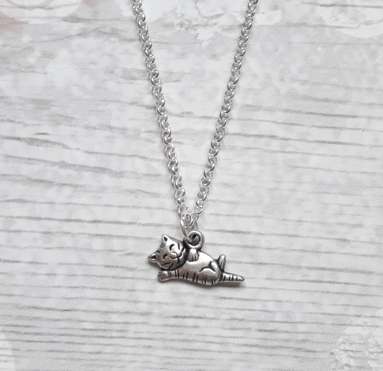 cat necklace, feline necklace, initial jewellery, personalized jewelry, cute pet gift, animal lover, kitty present for kids, crazy cat lady
