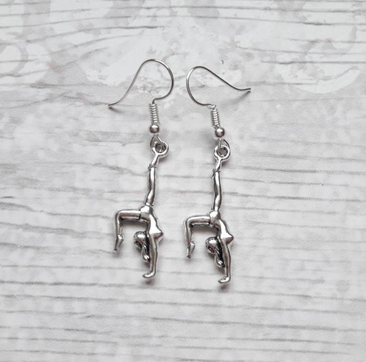 gymnastic earrings, gymnast jewellery, sports team jewelry, gifts for girls, children's present, gymnast earrings, graduation gift