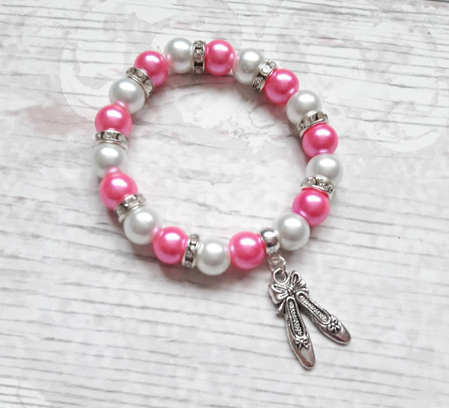 Ballet shoe bracelet, ballerina jewellery, dance jewelry, ballet present, friendship bracelet