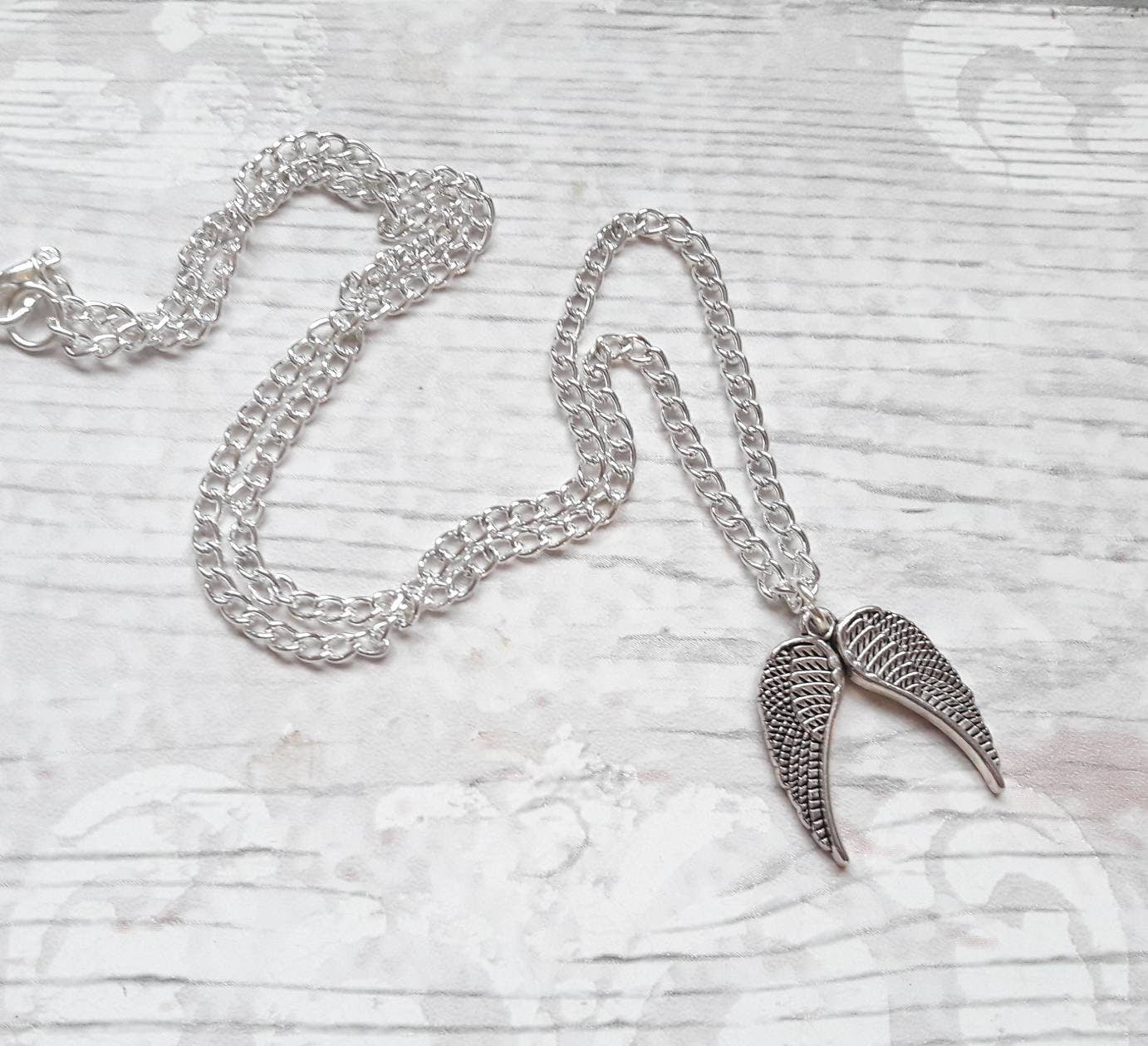 Angel wing necklace, memorial jewellery, fairy wings present, miscarriage jewelry, remembrance feather necklace, family loss jewellery