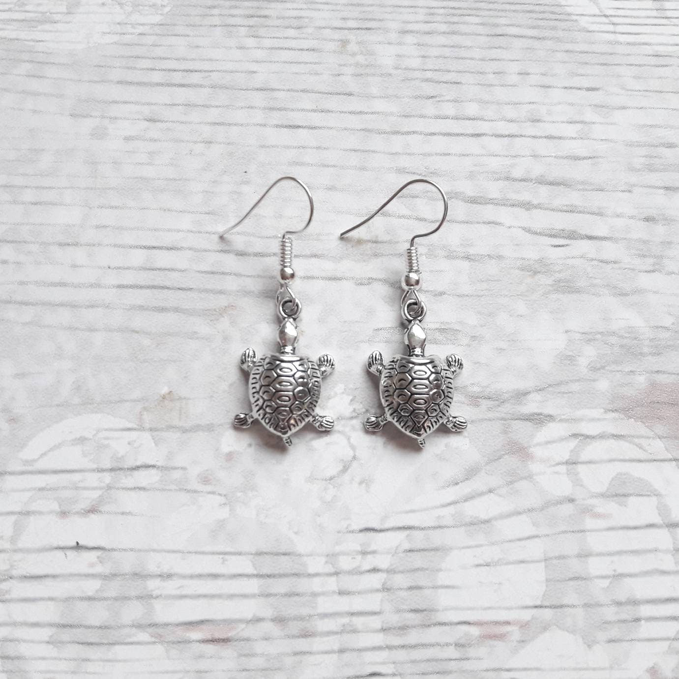 Turtle earrings, nautical earrings, tortoise jewellery, sea life animal lover, thankyou present, mothers day present, beach accessory
