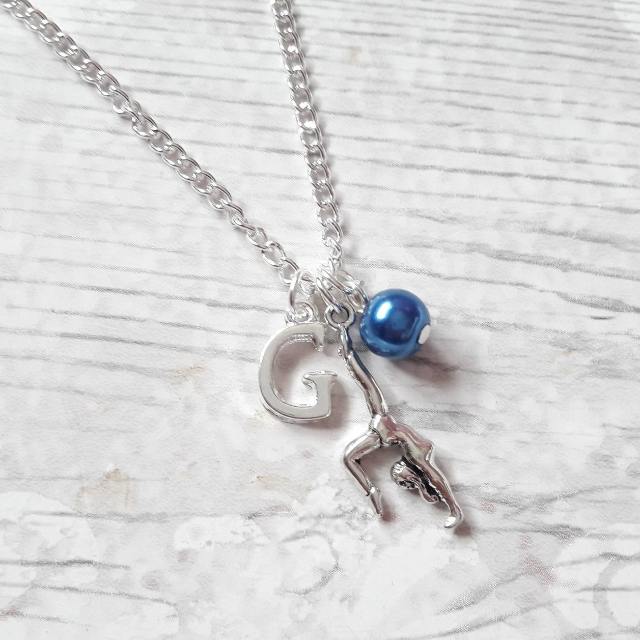 gymnast necklace, gymnastics jewelry, personalised necklace, kids jewellery, gifts for girls, tournament present