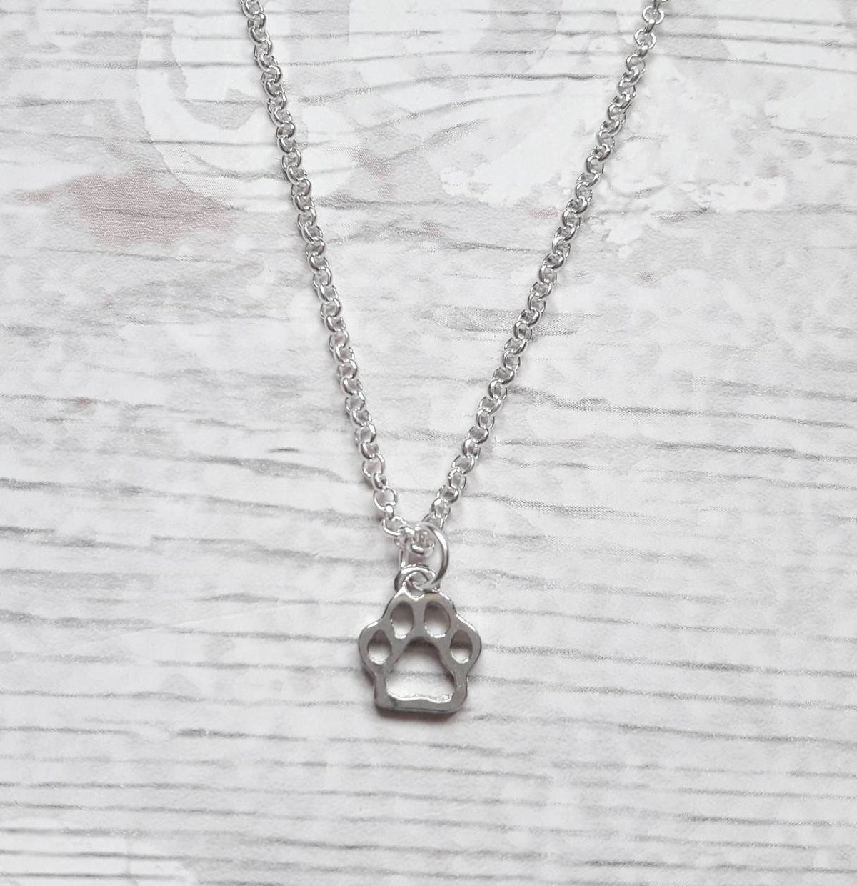 paw print necklace, dog necklace, initial jewellery, personalized jewelry, cute pet gift, animal lover, cat present, paw print pendant