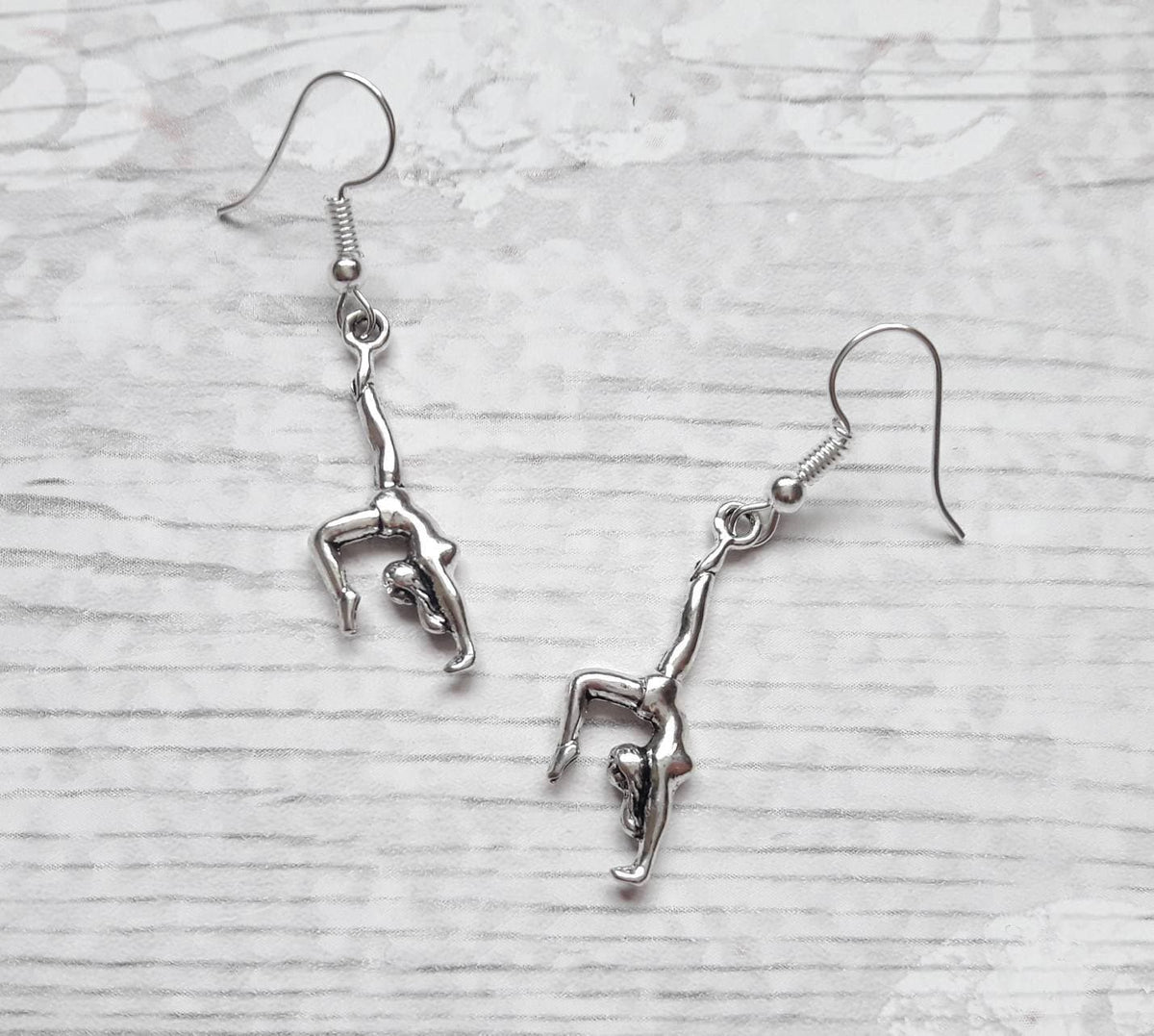 gymnastic earrings, gymnast jewellery, sports team jewelry, gifts for girls, children's present, gymnast earrings, graduation gift