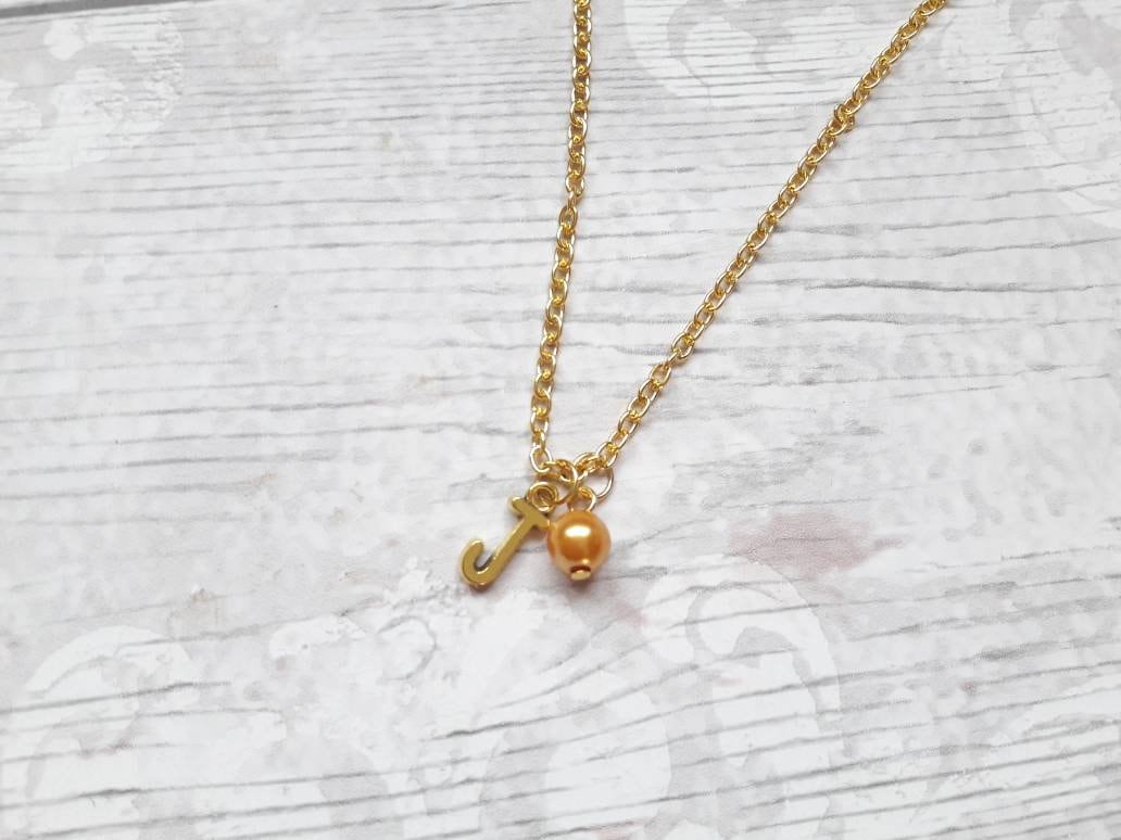 Initial necklace, personalised jewellery, gold plated letter jewelry, custom bridesmaid gift, monogram necklace