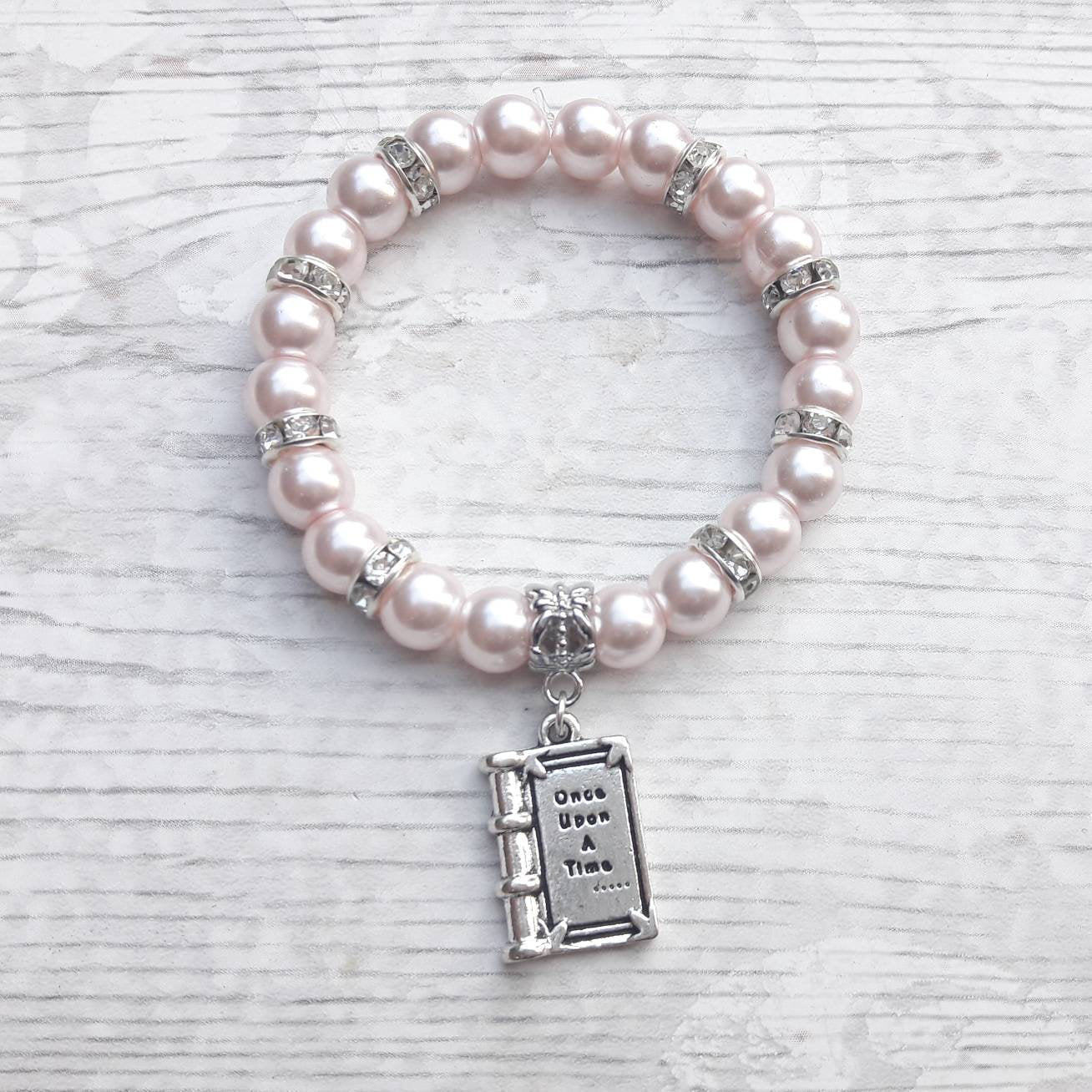 book bracelet, once upon a time bracelet, fairytale jewellery, fantasy jewelry, book lover gift, storybook present, gifts for girls